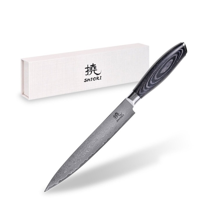 Cutit de bucatarie, Shiori, otel/lemn, negru/argintiu