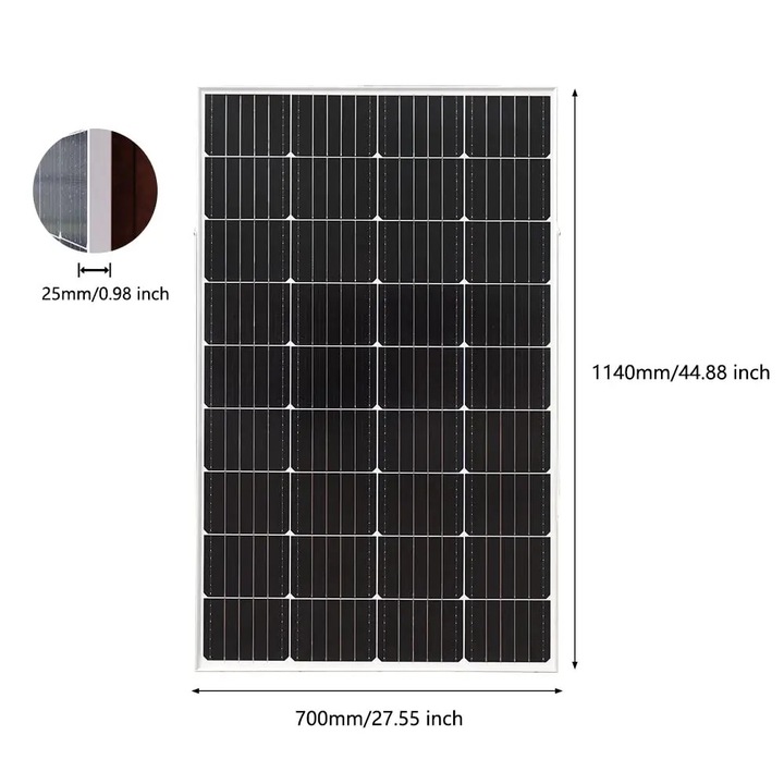 Panou solar 200W, monocristalin, 1140x700x25mm, portabil, rezistent la intemperii, 200w