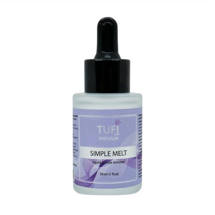 TUFI PROFI Simple Melt körömágybőr eltávolító, átlátszó folyadék, 30 ml, acetonmentes, professzionális
