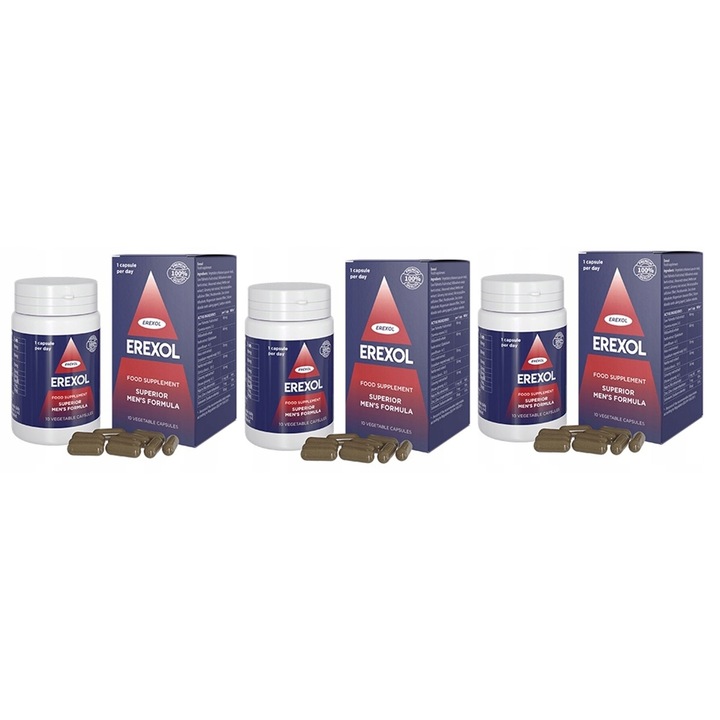 Set 3x Erexol supliment alimentar pentru barbati, 10 capsule