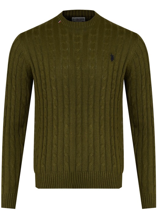 Мъжки пуловер BERT US40 173 005 000413 346, US Polo Assn, Памук/Кашмир, Кафяв