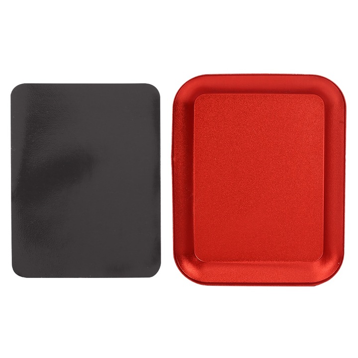 Tava magnetica pentru piese mici, AMRINUGL, rosie, 10.6x8.6x1.4cm, din aliaj de aluminiu