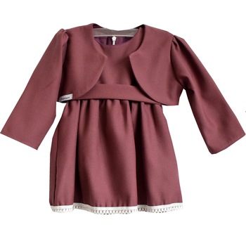 Rochita primavara - toamna, sarafan + bolero, dublata la interior cu bumbac, cordon in talie Rochita primavara - toamna, sarafan + bolero, dublata la interior cu bumbac, cordon in talie