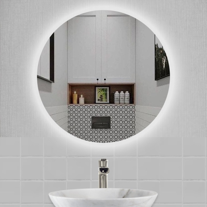 Огледало за баня LED осветление LM Serene Glimmer 550×550мм