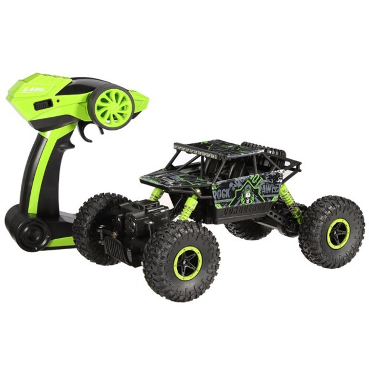 Masinuta RC Rock Crawler Reely 1:18, 4WD, verde, 24,6x13,3x15,5cm, set complet