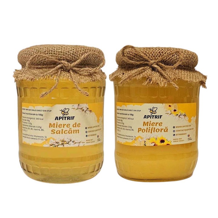 Pachet Promotional Miere Salcam 950g si Miere Poliflora 950g