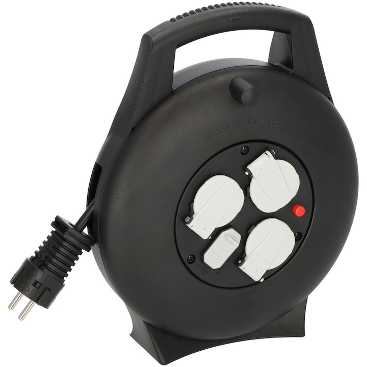 Brennenstuhl Vario Line hosszabbító kábel, 3 aljzat, 2xUSB 10,5W 2,10 A, túlmelegedés elleni védelem, IP20, H05VV-F 3G1.5, 10m, Fekete