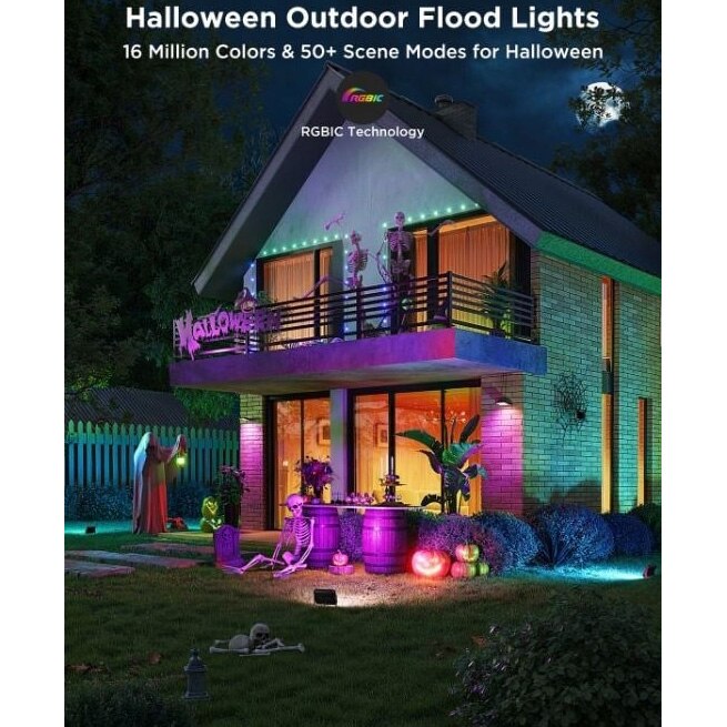 Set 4 proiectoare LED RGBICWW inteligente pentru exterior Govee