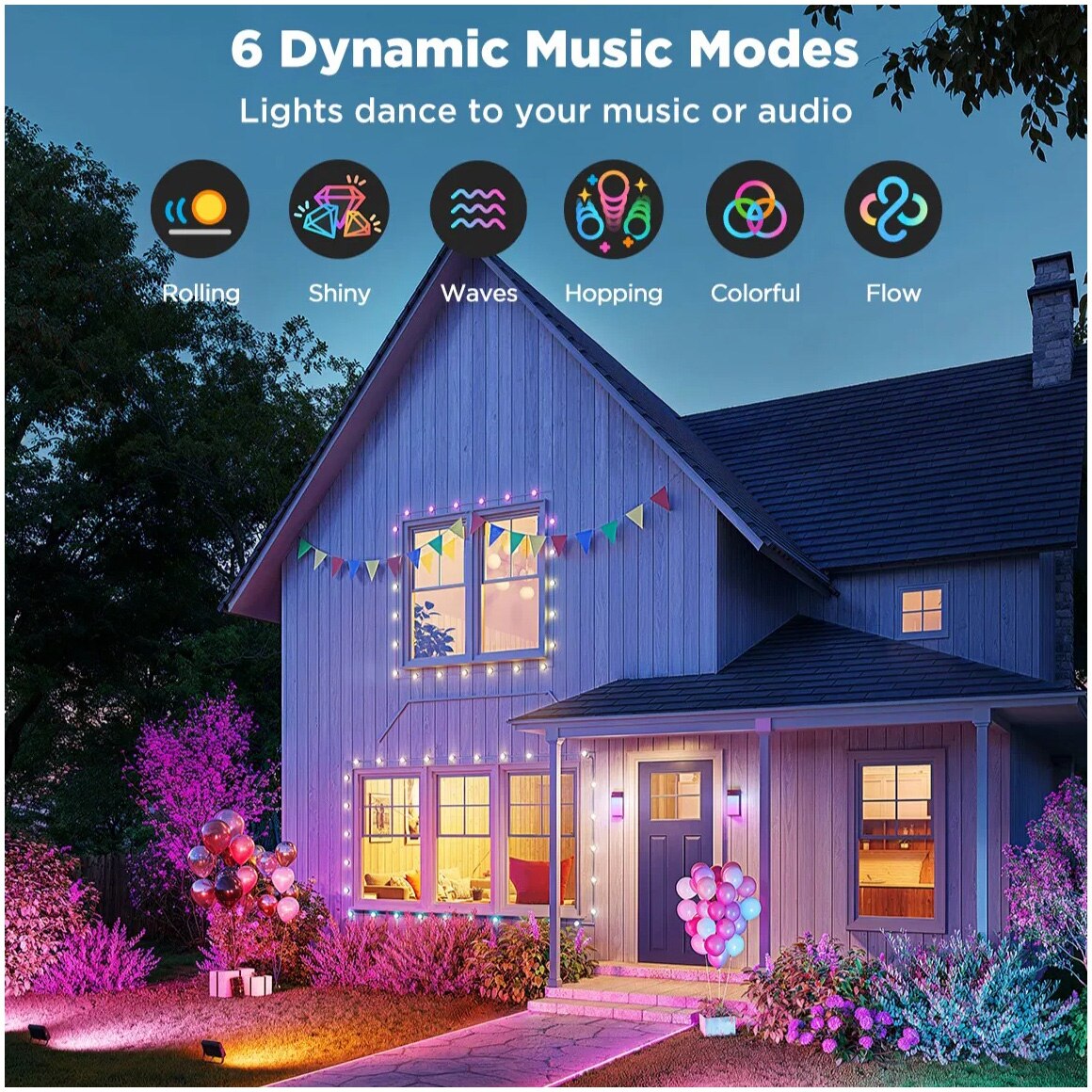 Set 4 proiectoare LED RGBICWW inteligente pentru exterior Govee