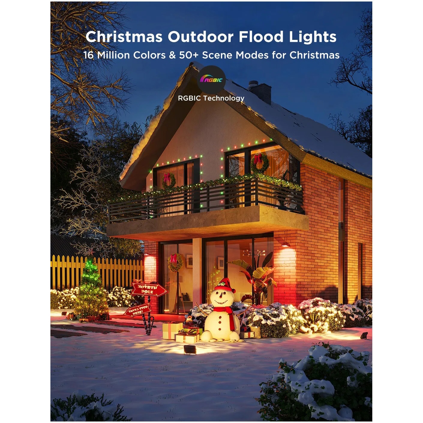 Set 4 proiectoare LED RGBICWW inteligente pentru exterior Govee