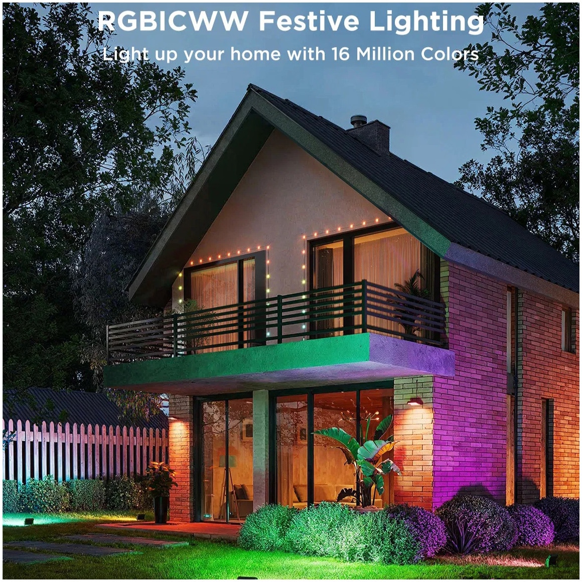 Set 4 proiectoare LED RGBICWW inteligente pentru exterior Govee
