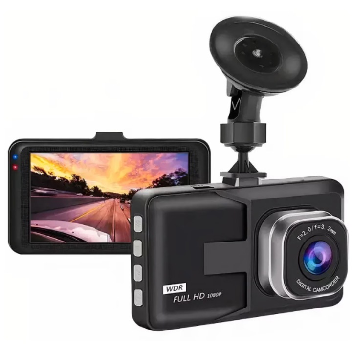 Camera Auto DVR HOZRO, Full HD 1080p, Ecran LCD 3 Inch, 120 FOV, Senzor G, Inregistrare in Bucla, Suport MicroSD pana la 32GB