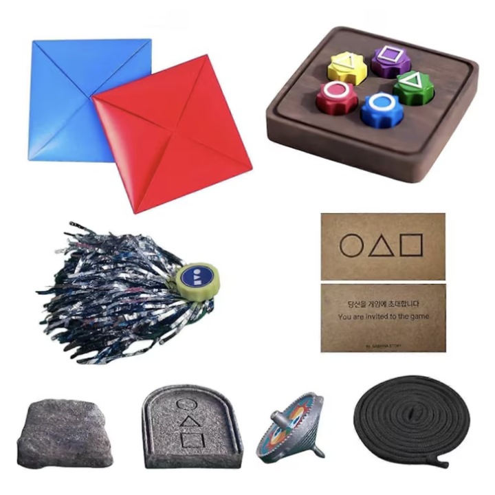 Комплект Squid Game Gonggi, Premium Rubber, Традиционни корейски игри