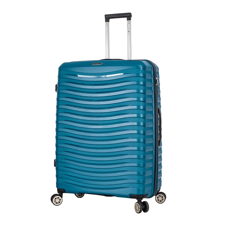 Куфар Snowball SW43803, Голям, полипропилен, с 4 колела и шифър TSA, 77 см, син