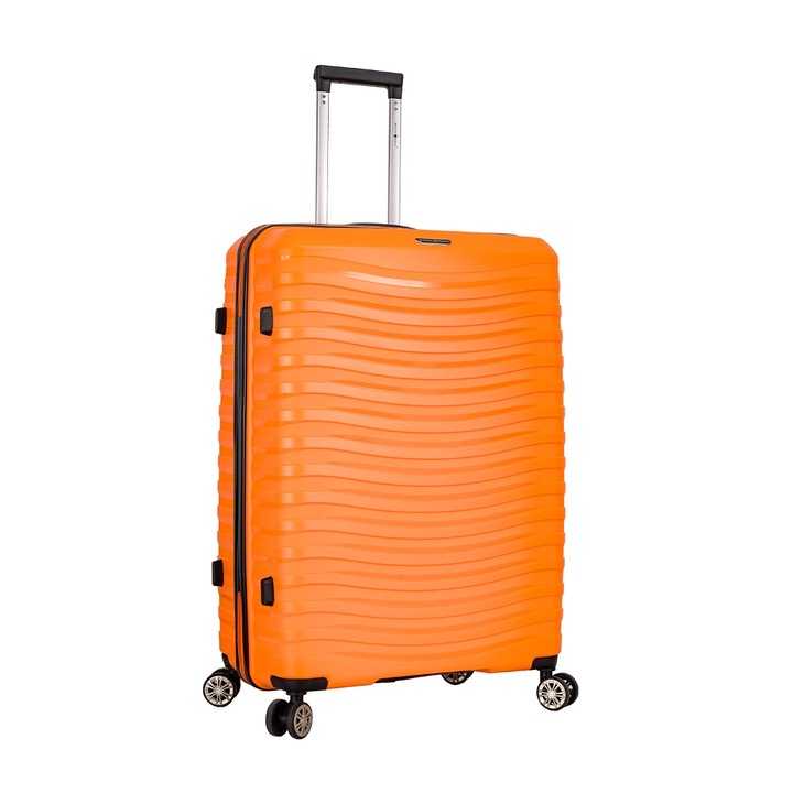Куфар Snowball SW43803, Голям, полипропилен, с 4 колела и шифър TSA, 77 см, оранжев