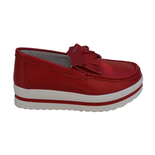 Pantofi clasici, tip mocasini, D&J Exclusive, Rosu