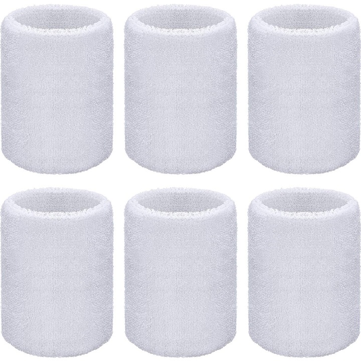 Bratari antrenament Enforose, usoare, cu uscare rapida, design cu doua straturi, alb