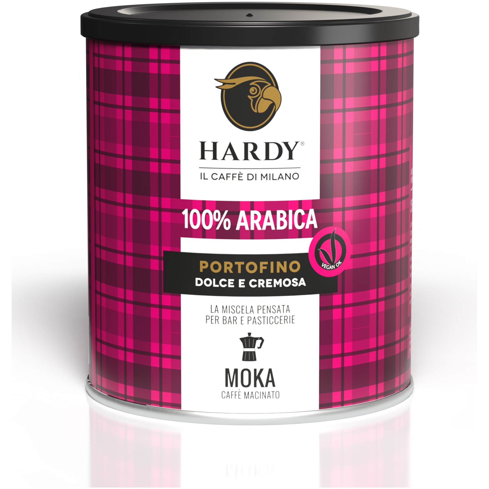 Cafea macinata Portofino cutie metalica Hardy 250 g
