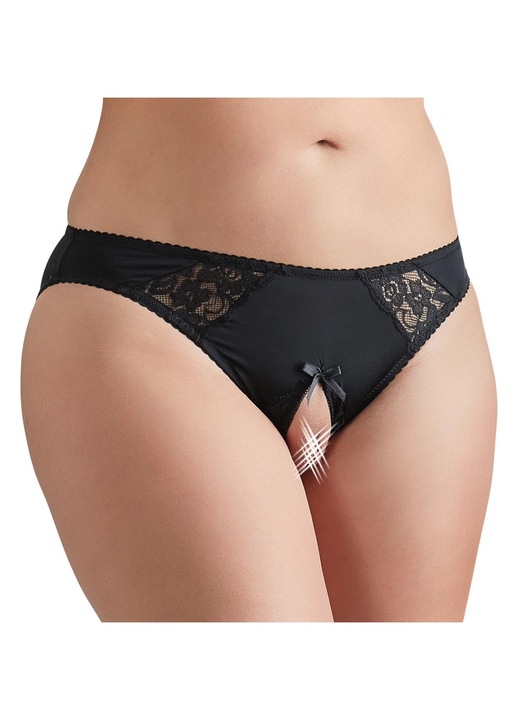 Cottelli női bugyi, rugalmas csipke, fekete, poliamid