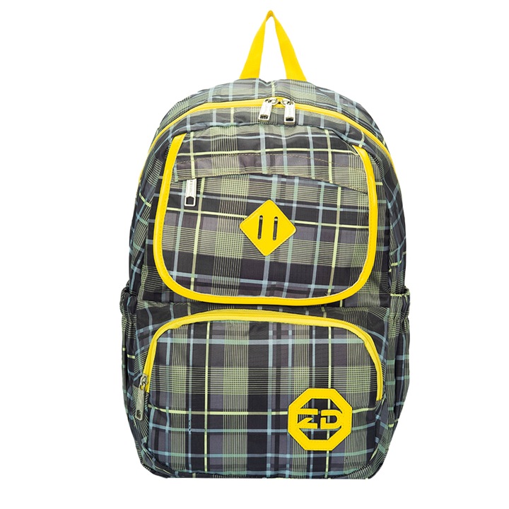 Rucsac Dollcini, rezistent la apa, la moda pentru elevi – Geanta de scoala ergonomica, spatioasa si eleganta, stralucitoare, galbena