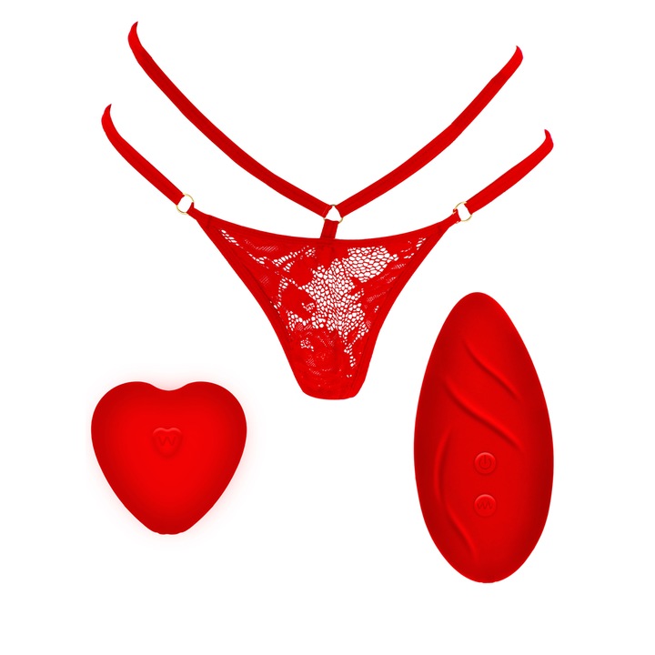 Комплект TOYJOY Бикини с Клиторстимулатор, 4 Режима, Червени