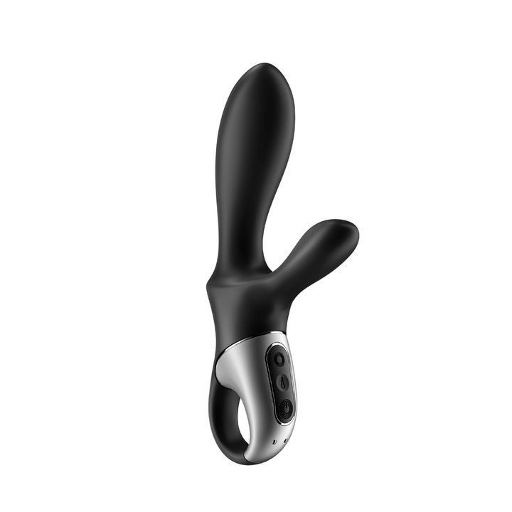 Анален Вибратор Satisfyer Heat Climax+, Загряващ, Черен, 20.6 см