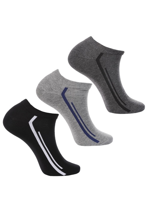 Sosete barbati din bumbac, dungi orizontale, pachet de 3, multicolor, Moraj, Multicolor