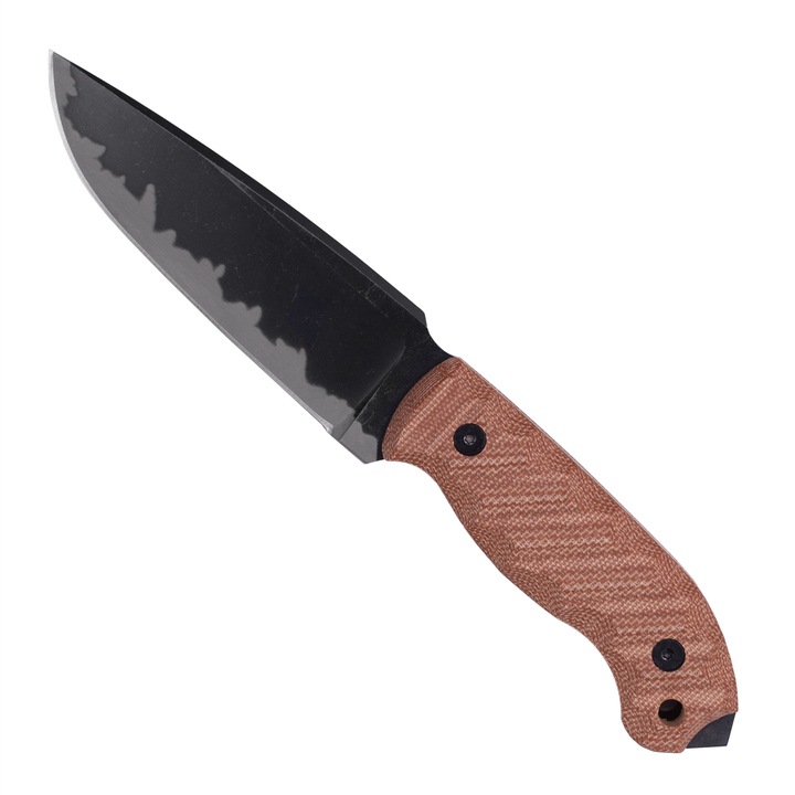Cutit American Winkler, Camping & Drumetie, Otel Carbon A2, Maner Micarta, Teaca Piele Artificiala, 23 cm