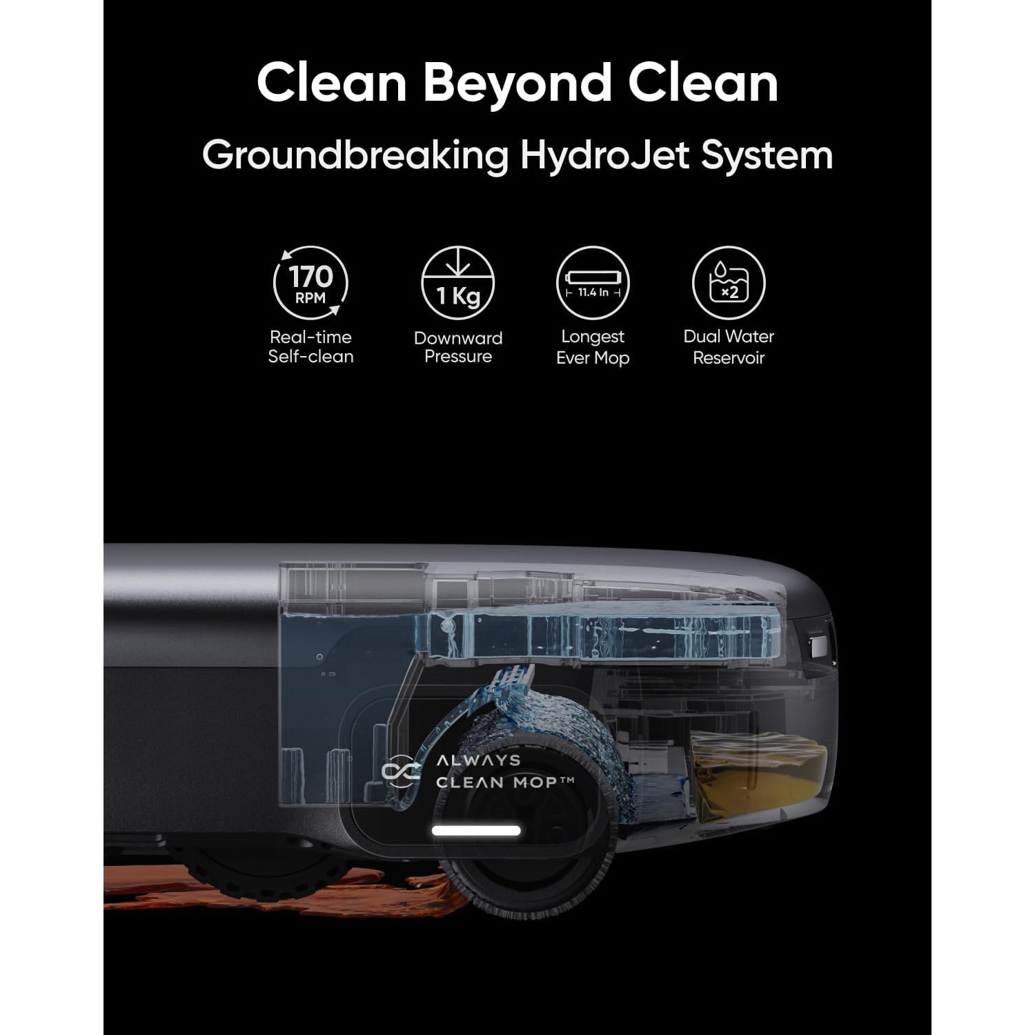 Aspirator robot eufy Robot Vacuum Omni S1 Pro, Statie All-in-One, HydroJet Robot, Aspirator si Mop, 8000 Pa, Negru
