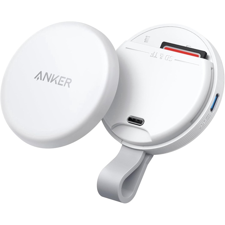 Anker MagGo USB-C Adapter, SD Card Reader за iPhone 15-16, Magnetic, SD&TF card slot, 312MB/s data transfer, White