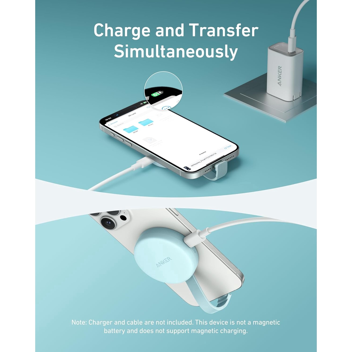Memory Card Reader Anker MagGo Adaptor SD USB-C Alb