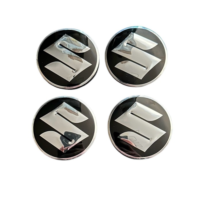 Set 4 capace roti 58mm exterior, 56mm interior Suzuki negre compatibil/inlocuitor janta aliaj