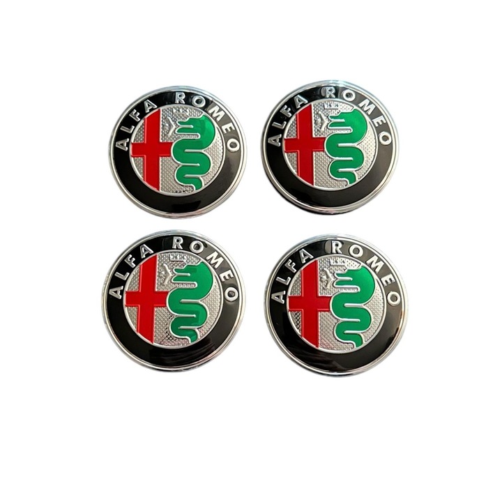 Set 4 capace roti 58mm exterior, 56mm interior Alfa Romeo compatibil/inlocuitor janta aliaj