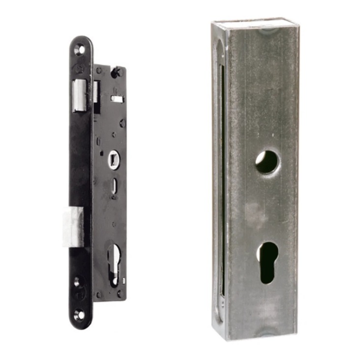 Carcasa metalica + broasca incastrabila pentru profil de 60x40 mm, 63.222.11