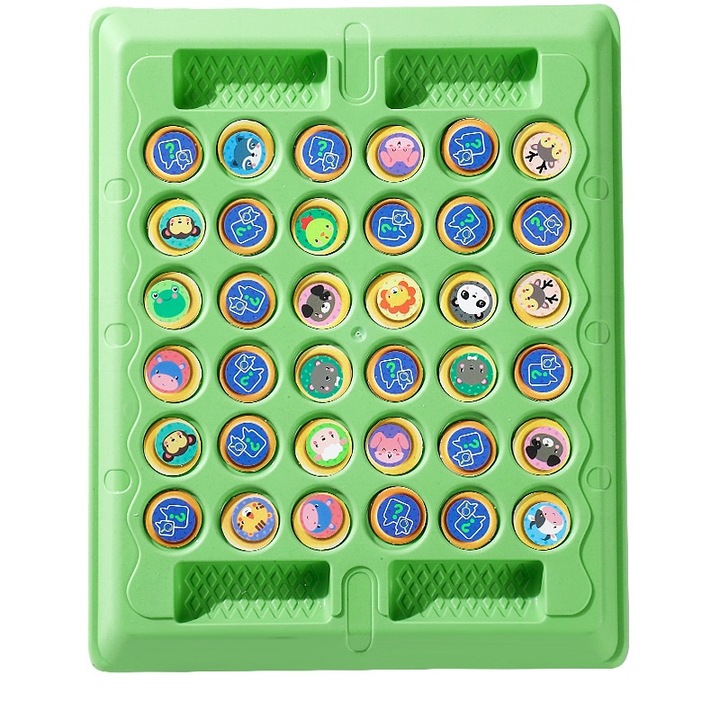 Образователна игра за памет GITVIENAR, 36 части, 18 чифта карти с животни, за цялото семейство