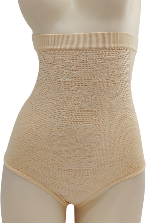 Класически оформящи гащи с много висока талия 533bej 114632, Бежов, One Size