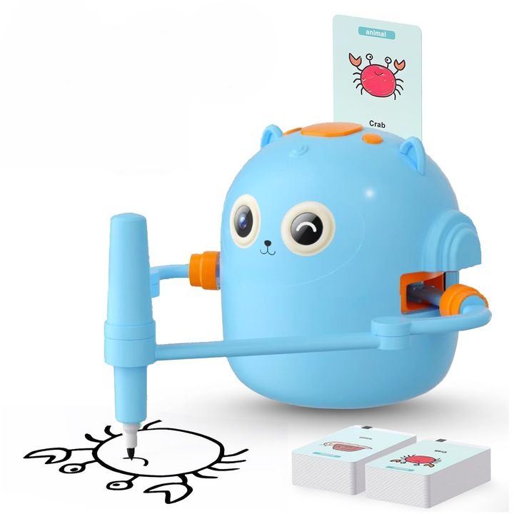 Robot de desen pentru copii, Stnqtsrv, 100 de carduri, plastic sigur, moduri multiple de desen