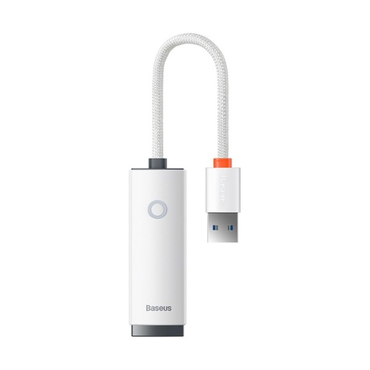 Baseus lite adapter kábel, ethernet aljzat - usb 3.0, rj45, 1000mb/s, lan, 10cm, fehér