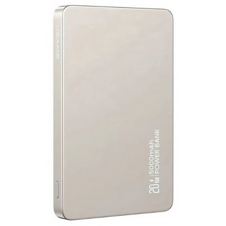 Usams cy series vésztöltő type-c, 5000mah, 20w, wireless, magsafe, pd gyorstöltő, titánszürke