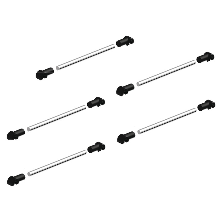 Set 5 bucati separatoare metalice reglabile cromate 200-225 mm cu cap din plastic pentru cos Jolly in corp de 300 mm