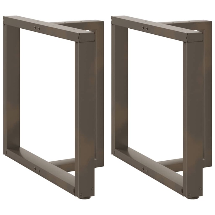 Крака за трапезна маса vidaXL, Т-образни, 2 бр., черни, 70x35x(72-73) см, стомана 4013059