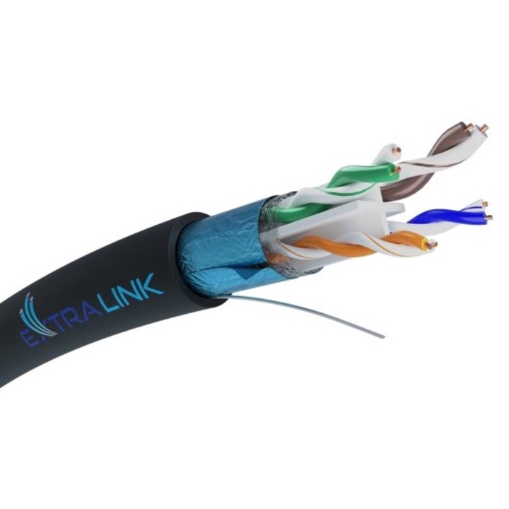 Extralink CAT6 FTP (F/UTP) V2 външен мрежов кабел с усукана двойка 25M