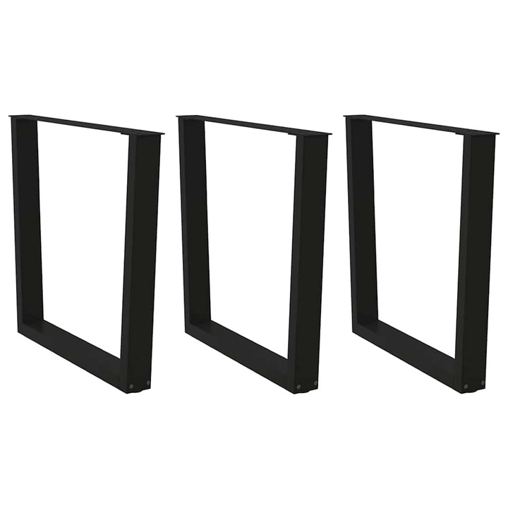 Picioare pentru masa vidaXL, in forma de V, 3 buc, Negru, Otel, 18.86 Kg