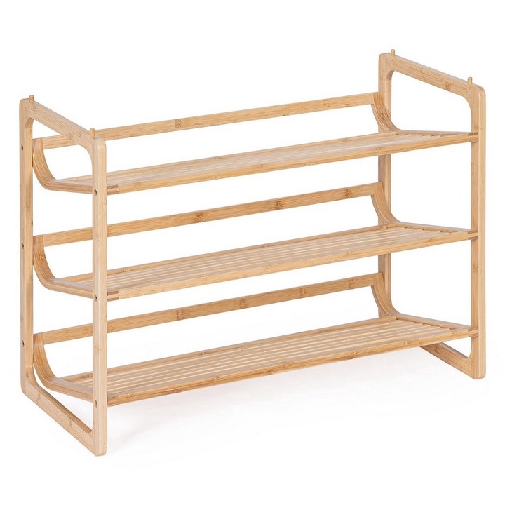 Natúr bambusz cipőtartó Cayden 71,5x33x51 cm