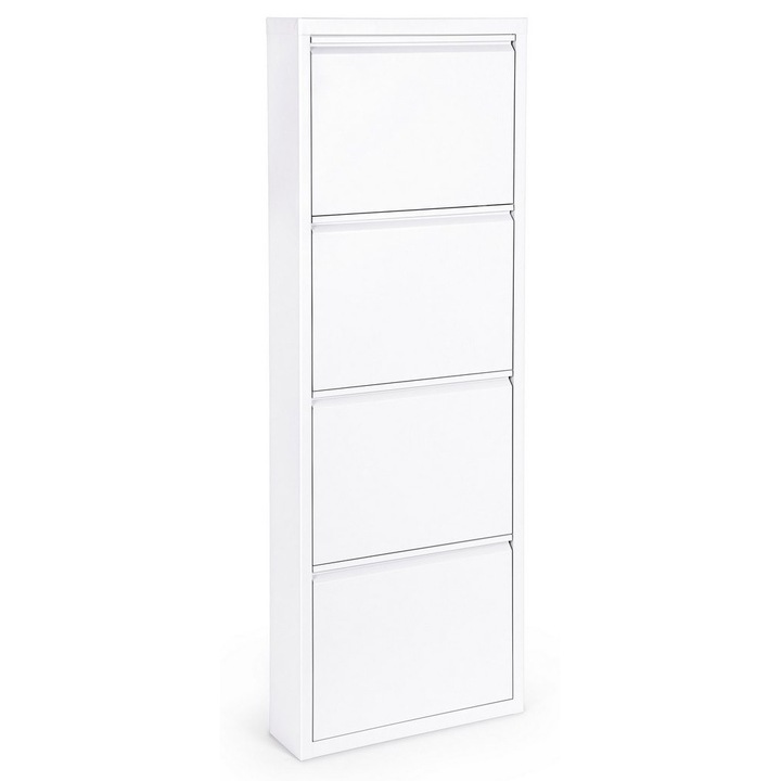 Fehér acél cipőtartó Eyvin 50x15x139,3 cm