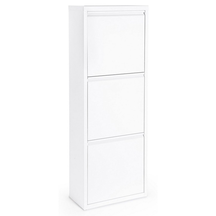 Fehér acél cipőtartó Fredys 50x25x133 cm