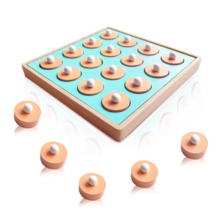 Дървена игра за памет GITVIENAR, взаимодействие родител-дете, 2-4 играча, 30x30см