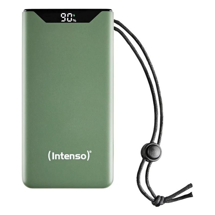 Intenso (7332057) F20000 külső 20000 mAh-ás akkumulátor, USB-C PD be/kimenet, USB-A QC kimenet, zöld