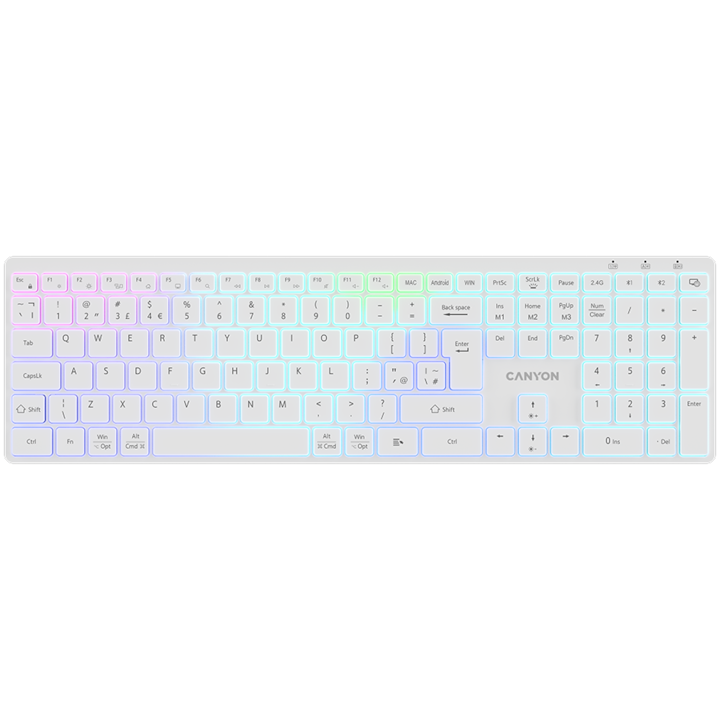 Клавиатура CANYON keyboard HKB-W11 UK/US RGB Dual M... CNS-HBTK11W