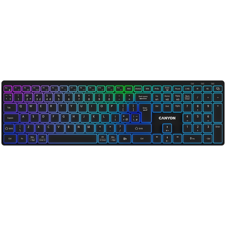 Клавиатура CANYON keyboard HKB-W11 UK/US RGB Dual M... CNS-HBTK11B